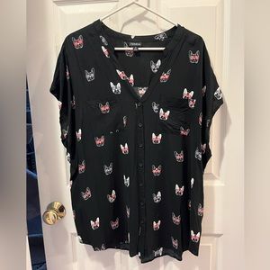 Torrid French Bulldog Harper Blouse